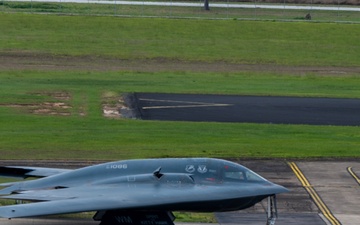 B-2 Spirt takes off and lands at RAAF Amberley, Australia during BTF mission