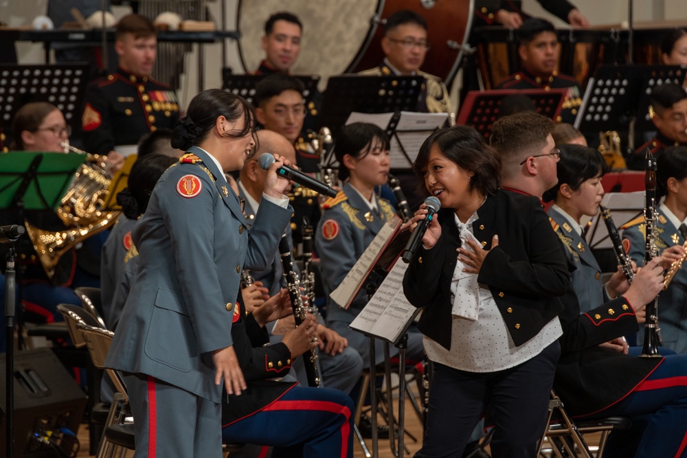 III Marine Expeditionary Force Band, Japan Ground Self-Defense Force’s Band preform at the 27th Annual Combined Band Concert