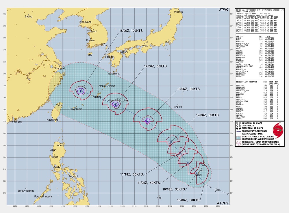 Tropical Depression 14W (Fourteen) #02 Warning Graphic