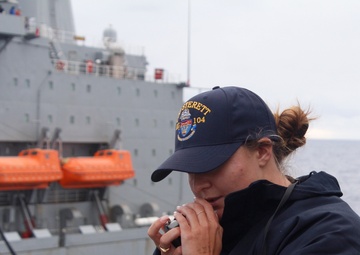 USS STERETT Replenishment at Sea with USNS Pecos