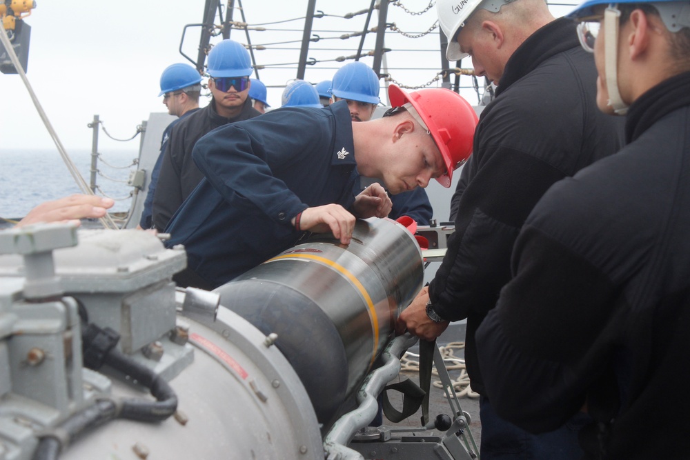 Torpedo Handling Onboard USS STERETT (DDG 104)