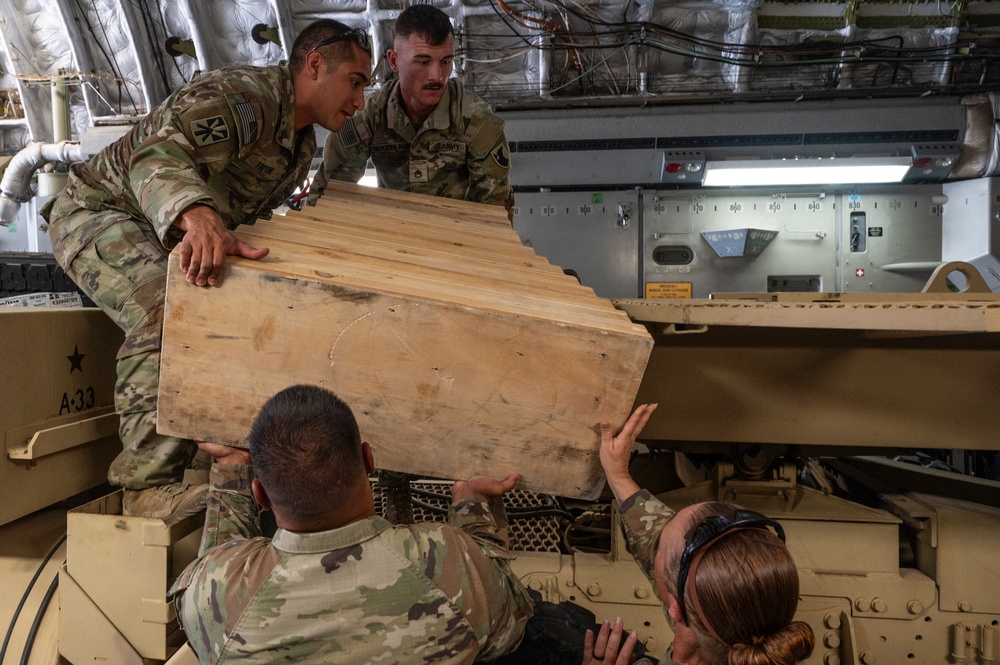 C-17 aircrew conducts cargo movement