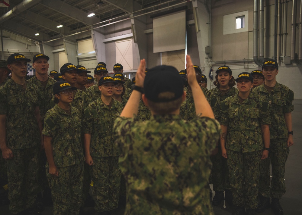 Recruits Practice for Graduation at Recruit Training Command
