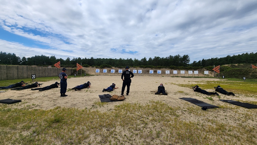 Coast Guard Station Boston crewmembers perform firearm training