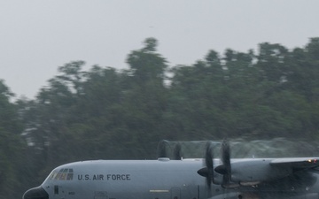 403rd Wing C-130Js evacuate ahead of Francine