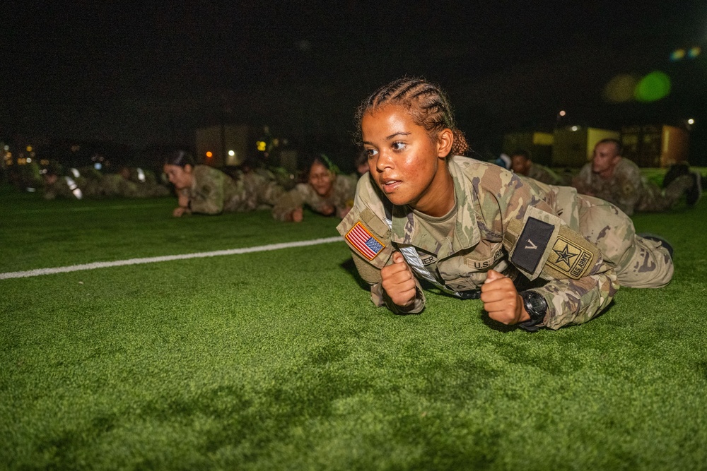 A Co. 188th Medical Battalion morning pt