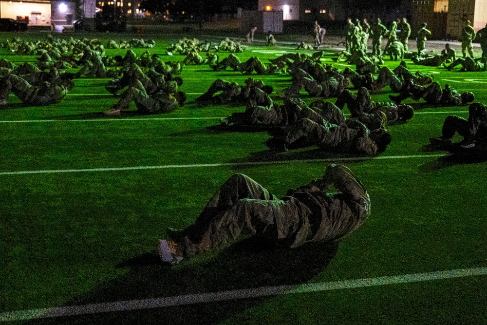 A Co. 188th Medical Battalion morning pt
