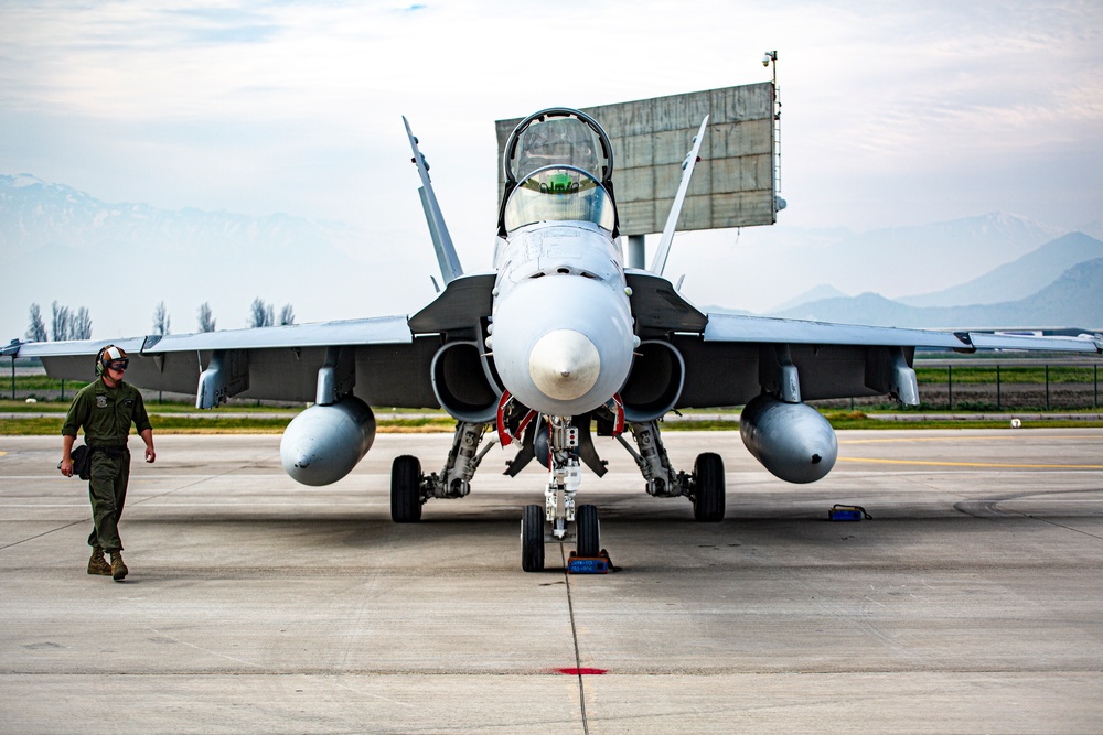 U.S. Marine F/A-18s and KC-130J conduct UNITAS LXV Flight Operations