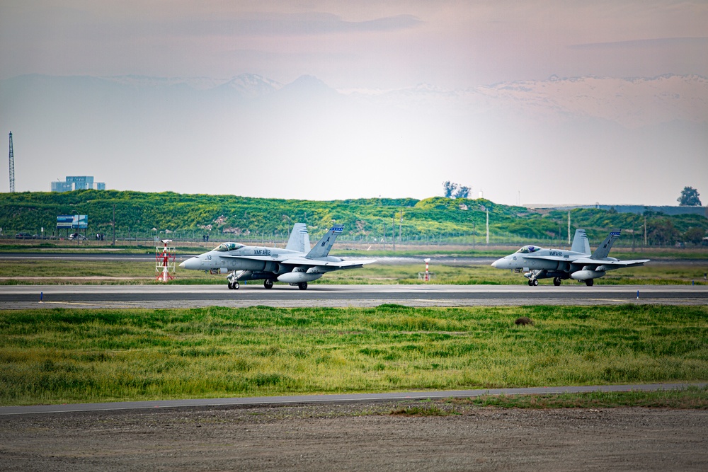 U.S. Marine F/A-18s and KC-130J conduct UNITAS LXV Flight Operations