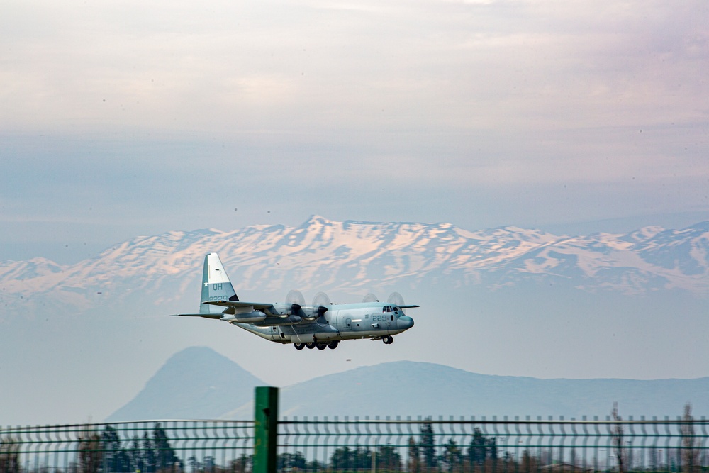 U.S. Marine F/A-18s and KC-130J conduct UNITAS LXV Flight Operations