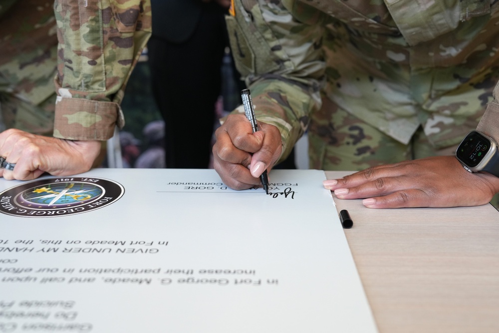 Fort Meade Garrison Command Team Signs Proclamation on World Suicide Prevention Day