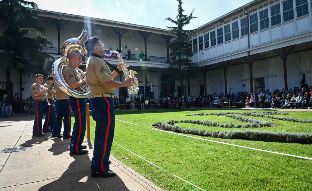 UNITAS LXV U.S. Marine Corps Forces Reserve Band performance at Chilean National Maritime Museum