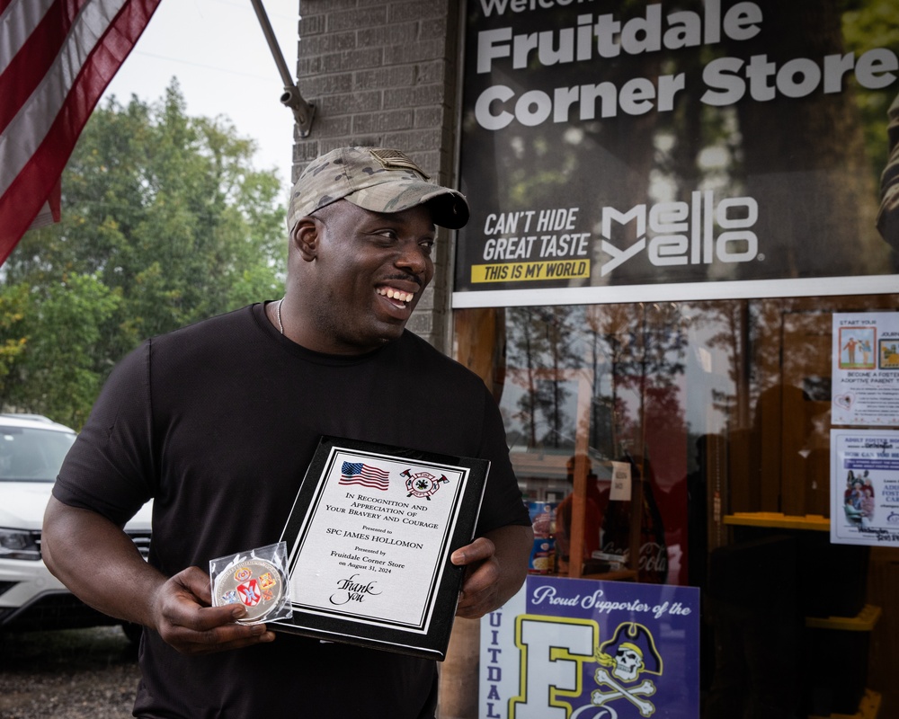 Alabama National Guard soldier honored for saving a local gas station