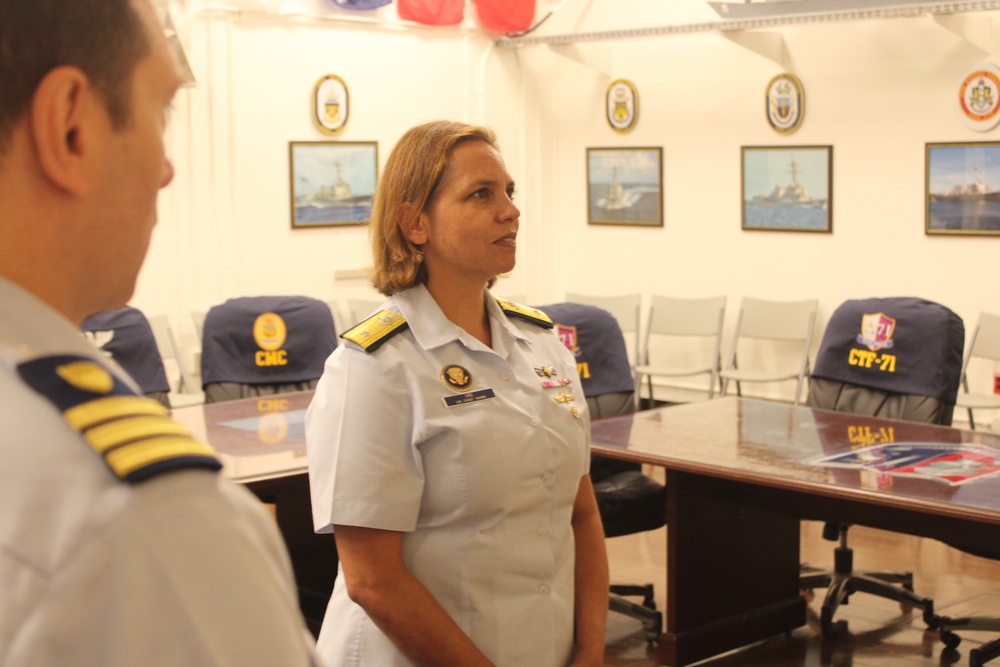 U.S. Coast Guard Commandant for Intelligence Visits DESRON 15