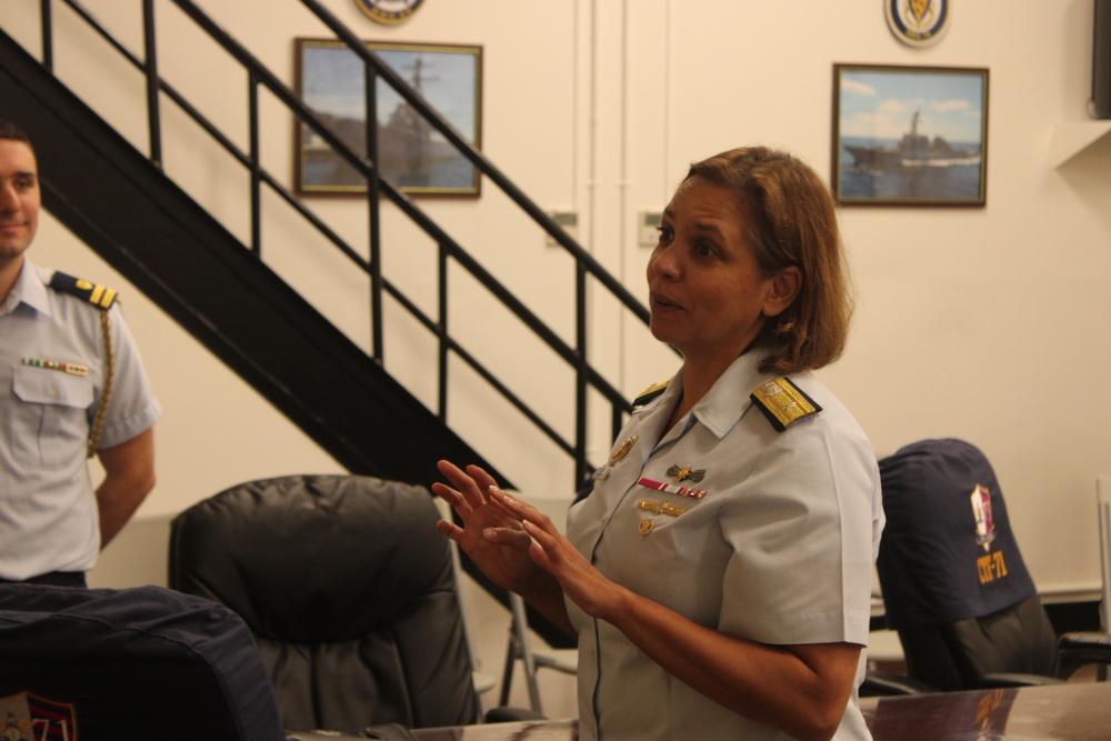 U.S. Coast Guard Commandant for Intelligence Visits DESRON 15