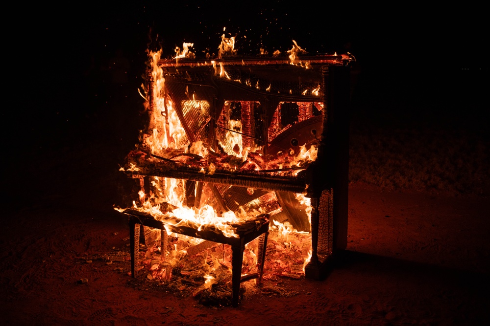 Cannon AFB holds piano burning ceremony