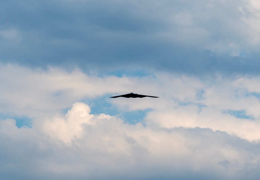 Beauty meets lethality as B-2 Spirits soar above Indo-Pacific