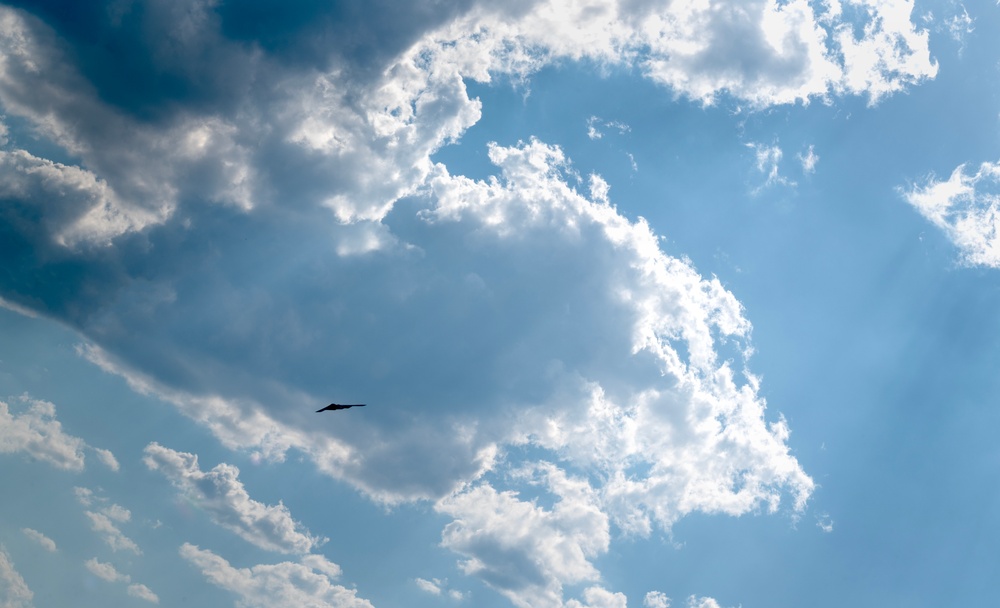 Beauty meets lethality as B-2 Spirits soar above Indo-Pacific