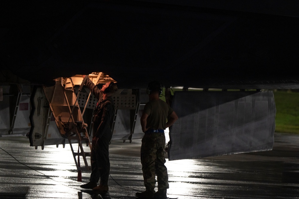 B-2 Spirit refuels at Andersen Air Force Base