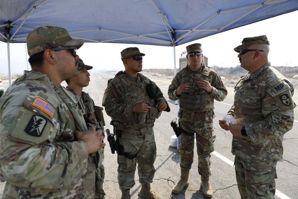 National Guardsmen from the California Army National Guard's 330th Military Police support efforts to contain Line Fire