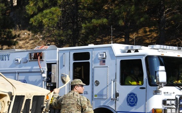 National Guardsmen from the California Army National Guard's 330th Military Police support efforts to contain Line Fire