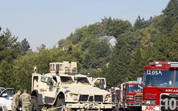 National Guardsmen from the California Army National Guard's 330th Military Police support efforts to contain Line Fire