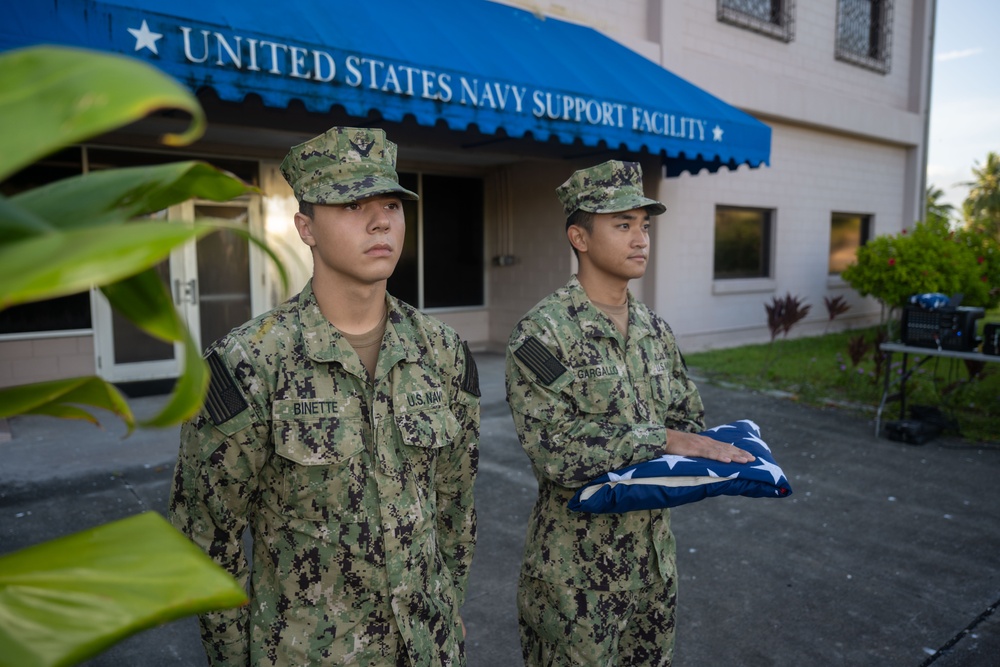 Sailors assigned to Diego Garcia hold a 9/11 Remembrance Ceremony