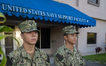 Sailors assigned to Diego Garcia hold a 9/11 Remembrance Ceremony