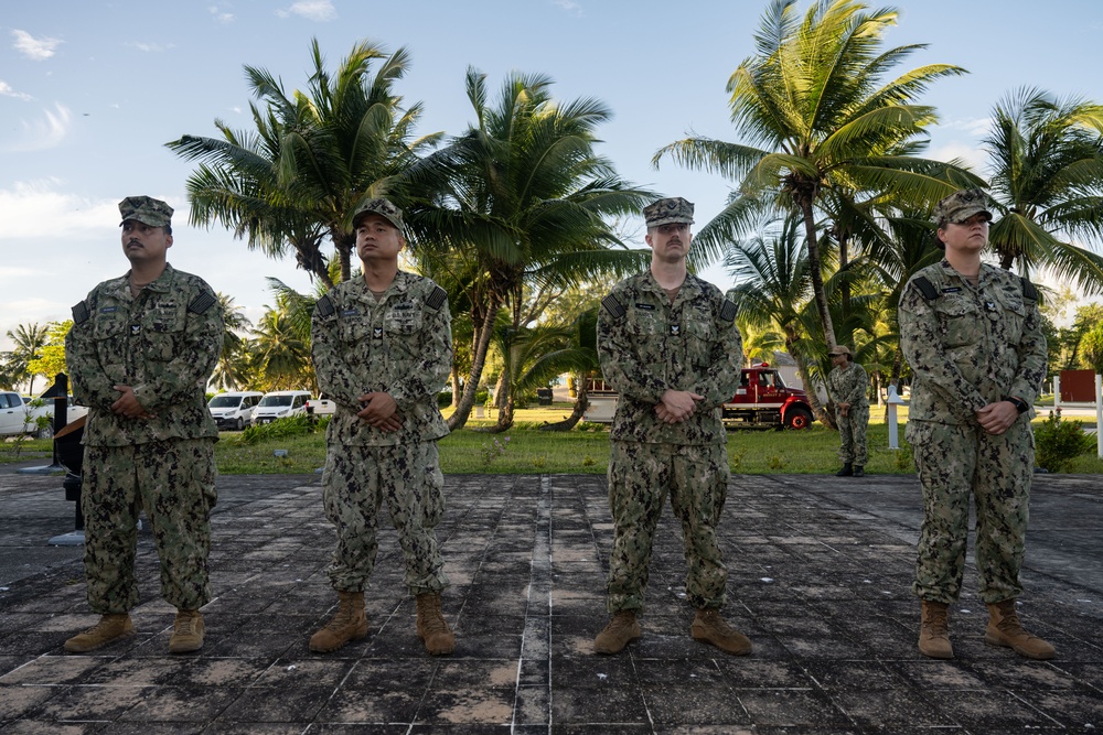 Sailors assigned to Diego Garcia hold a 9/11 Remembrance Ceremony