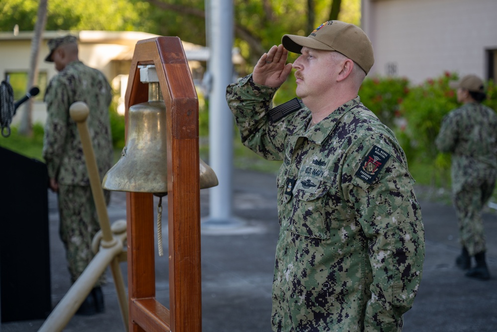 Sailors assigned to Diego Garcia hold a 9/11 Remembrance Ceremony