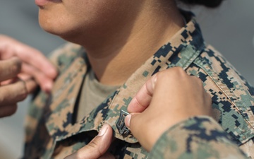 15th MEU Marine promoted on deployment by her Korean family