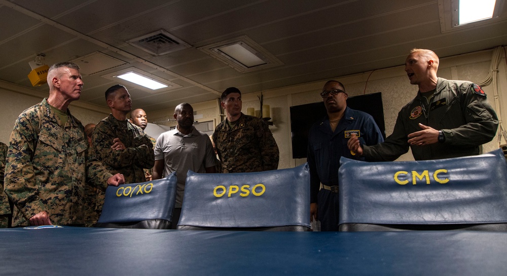 Commandant of the Marine Corps / Sergeant Major of the Marine Corps Visit USS America (LHA 6)