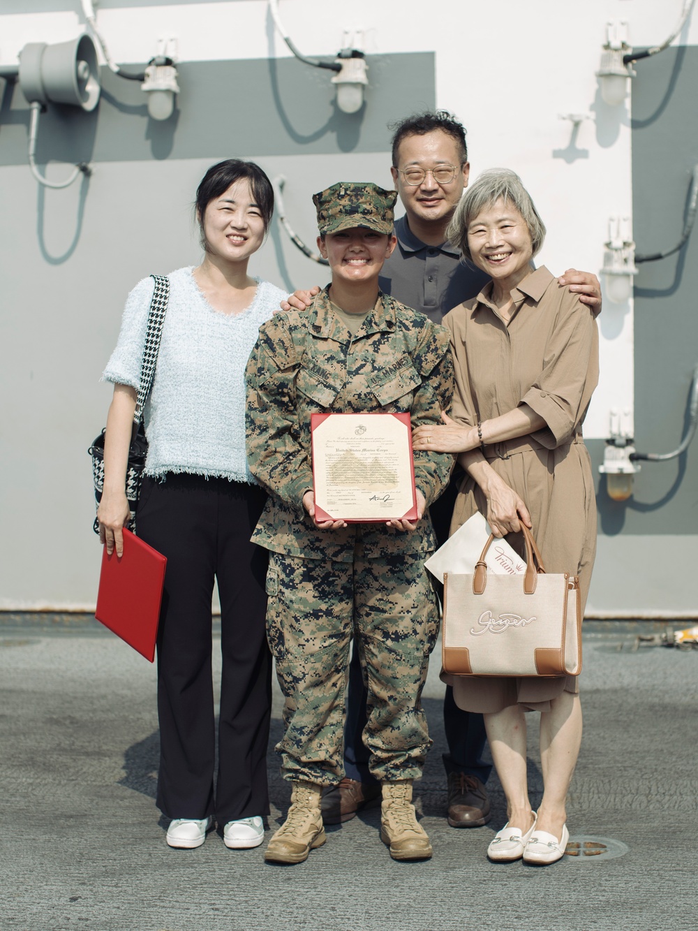 15th MEU Marine promoted on deployment by her Korean family