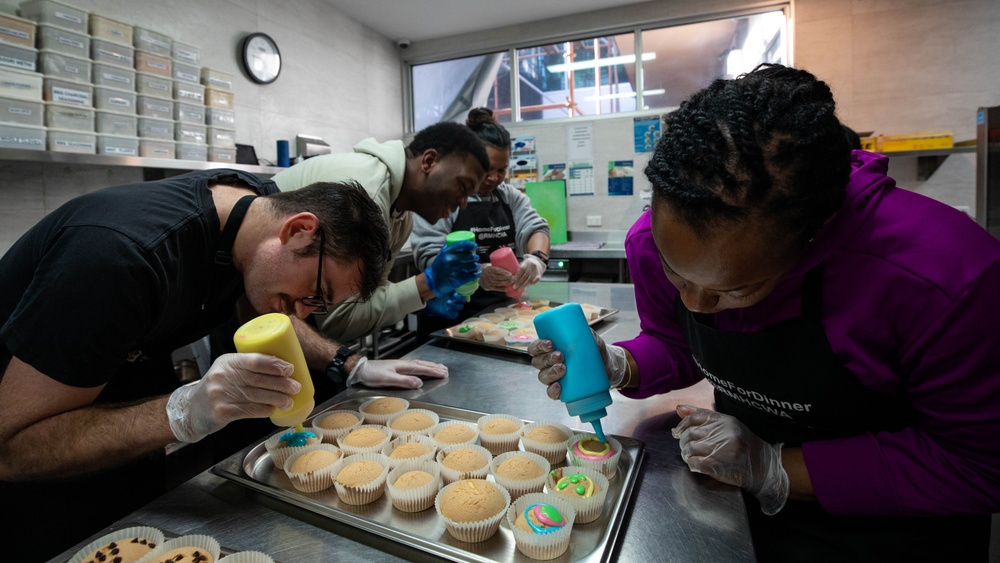 Emory S. Land Sailors Volunteer at Ronald McDonald House
