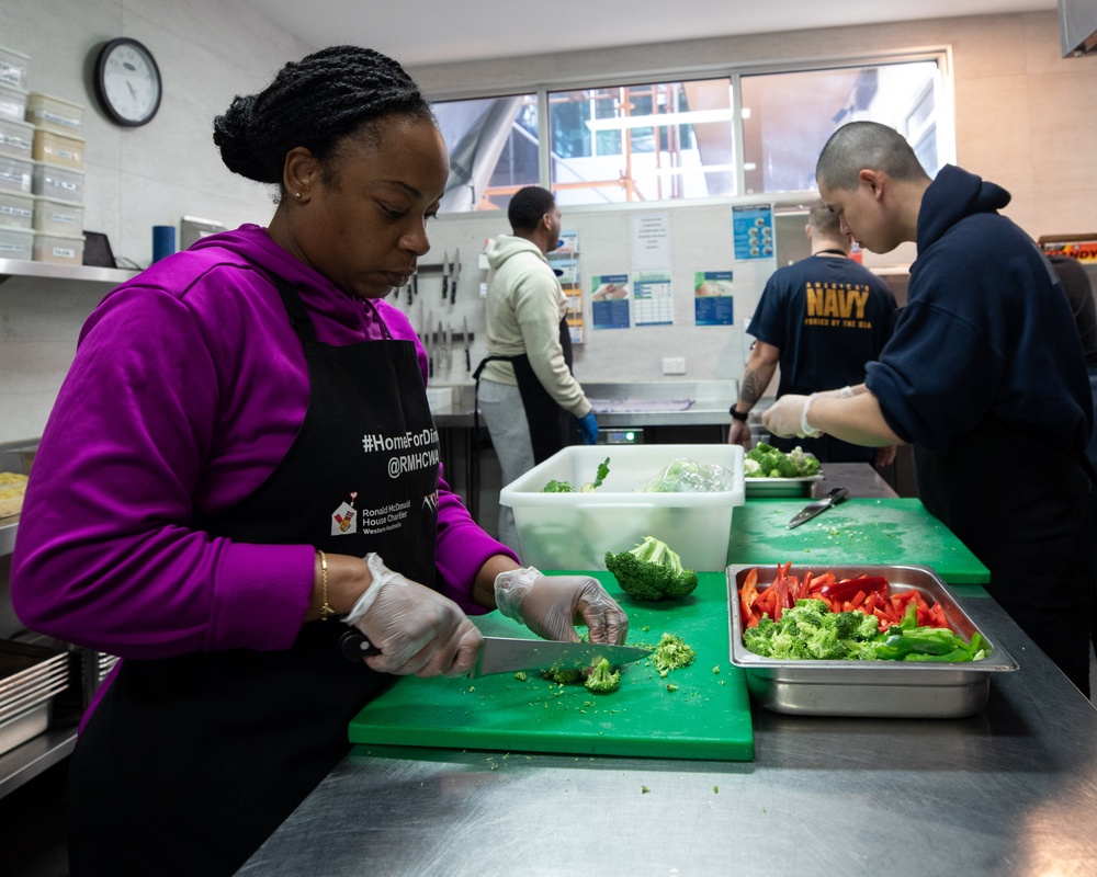 Emory S. Land Sailors Volunteer at Ronald McDonald House