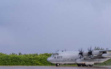 USMC KC-130J Super Hercules lands in Diego Garcia