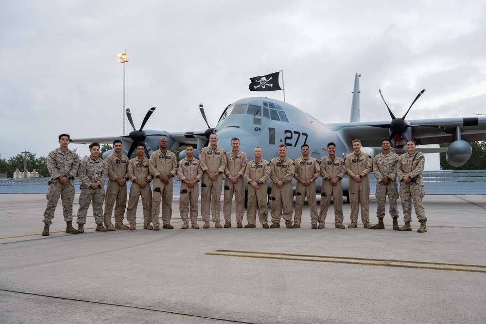 USMC KC-130J Super Hercules lands in Diego Garcia