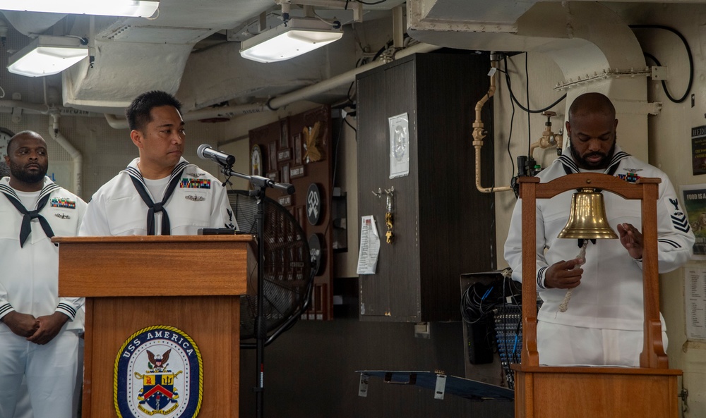 USS America (LHA 6) Conducts 9/11 Remembrance Ceremony