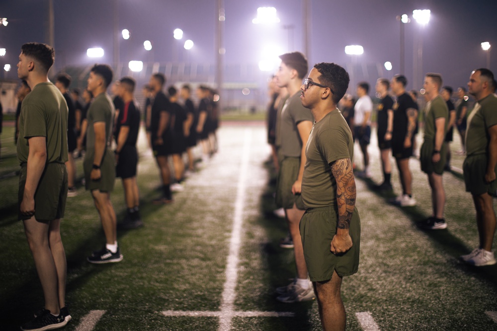 MARFORK Marines conduct joint and bilateral physical training with USFK, UNC and Republic of Korea Marine Corps senior enlisted leadership