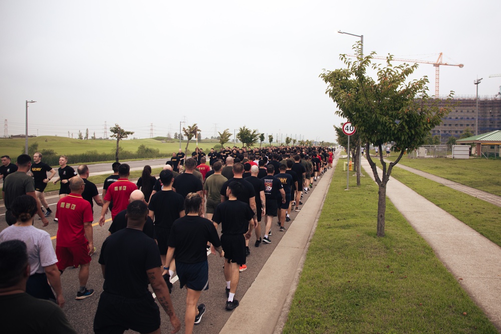 MARFORK Marines conduct joint and bilateral physical training with USFK, UNC and Republic of Korea Marine Corps senior enlisted leadership