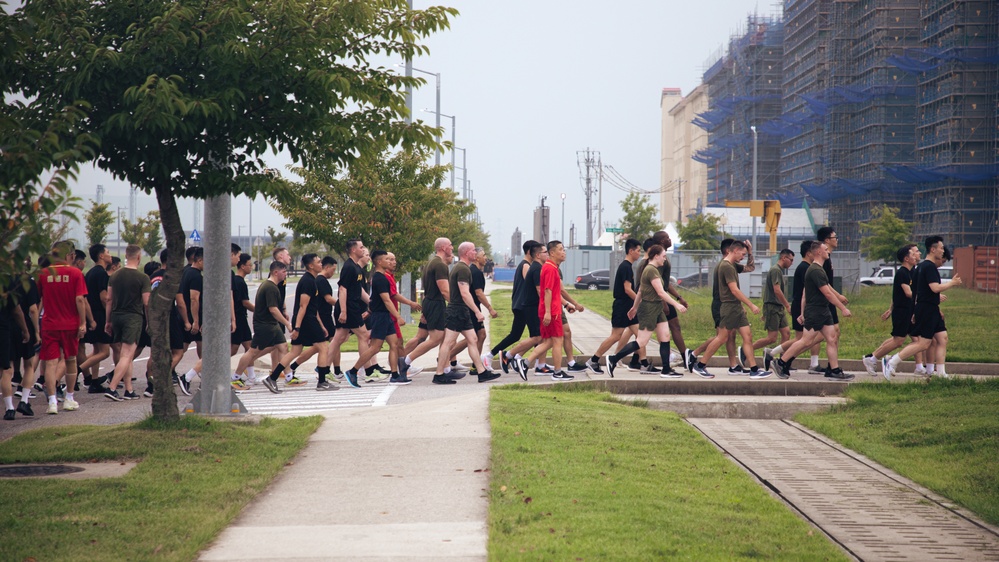 MARFORK Marines conduct joint and bilateral physical training with USFK, UNC and Republic of Korea Marine Corps senior enlisted leadership
