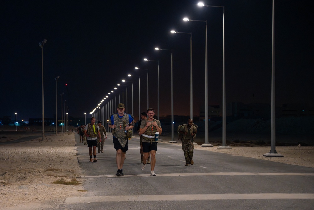 379th AEW Airmen ruck together for Suicide Prevention Awareness Month