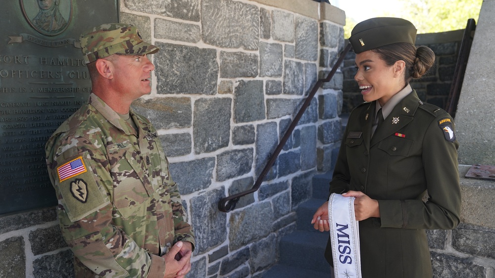 Miss USA, Army Lt. Cooper Visits Fort Hamilton