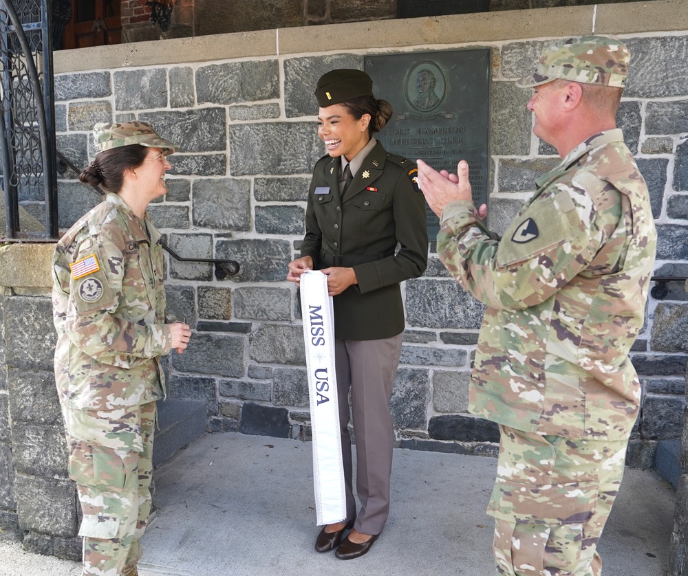 Miss USA, Army Lt. Cooper Visits Fort Hamilton