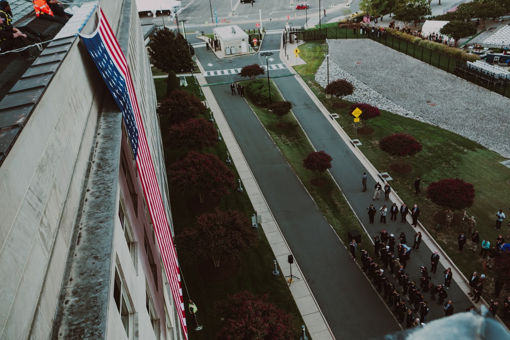 Pentagon Flag Unfurling on 23rd Anniversary of 9/11