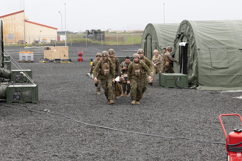 MWSS-271 Marines and Sailors respond to a simulated mass casualty as part of exercise Northern Viking 24