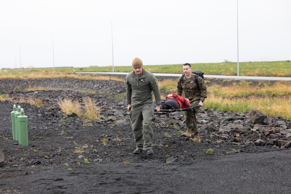 MWSS-271 Marines and Sailors respond to a simulated mass casualty as part of exercise Northern Viking 24