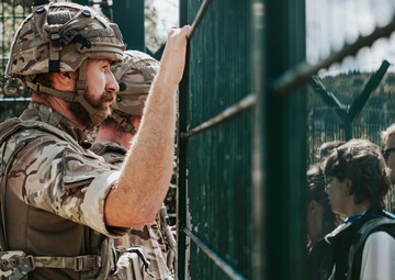 British Armed Forces receive civilian refugee training at Saber Junction 24