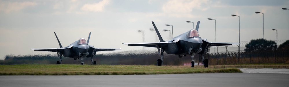 U.S. Airmen launch F-35s from RAF Marham during Agile Shield