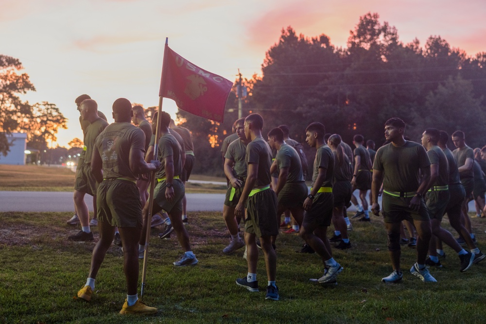 Marine Corps Combat Service Support Schools conduct a 9/11 Commemoration Run